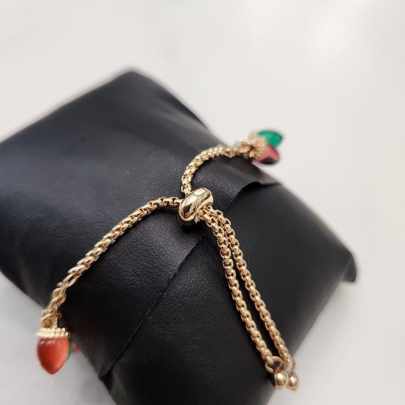 Holiday Lane Gold Tone Multi Colored Lights Slide Bracelet - Picture 3 of 4